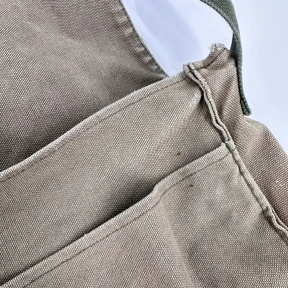 Vintage Y2K Gap Canvas Handpainted Fire Print Crossbody Messenger Bag‎ Green